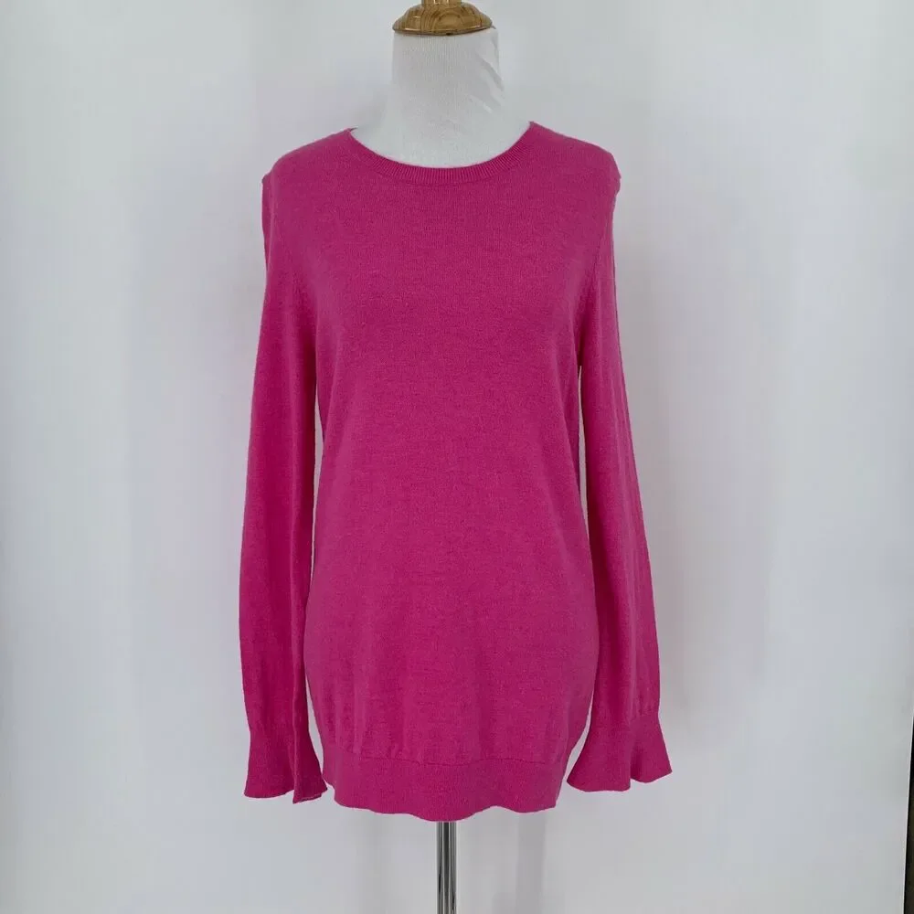 Talbots Sweater Womens S Small Lambswool Blend Bell Wrist Long Sleeve Pullover